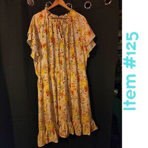 4x LC Lauren Conrad layered dress floral print yellow coral, never worn